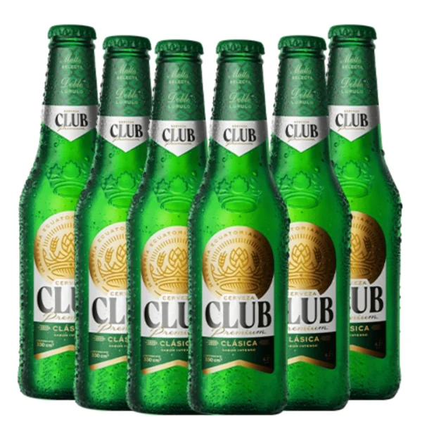 six pack cerveza club premium 330 ml